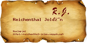 Reichenthal Jolán névjegykártya